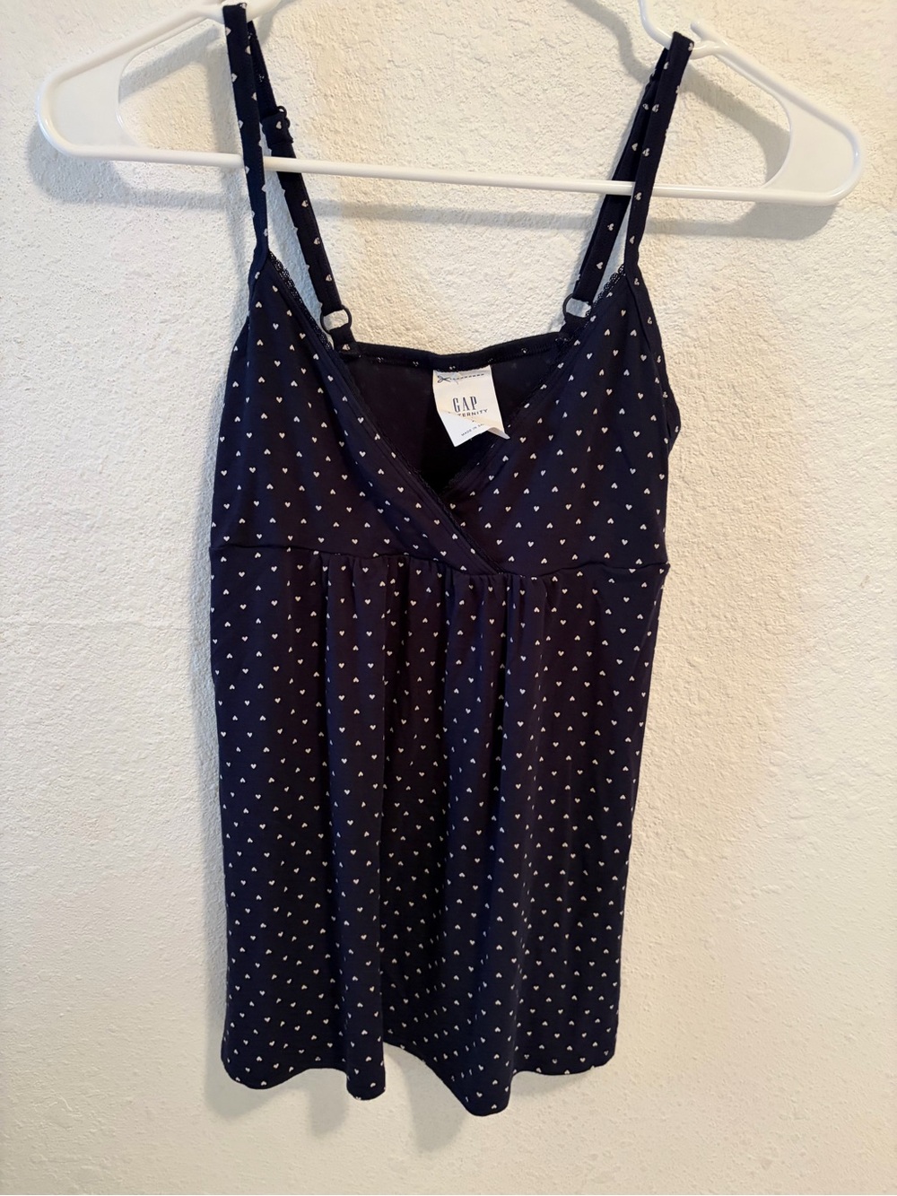 GAP Navy Camisole with White Heart Print